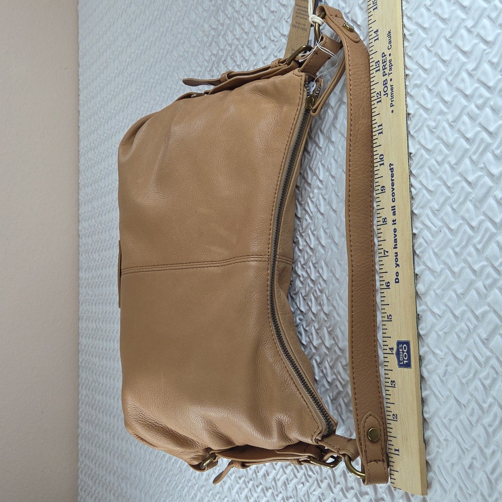 American Leather Co. Hudson Hobo Shoulder Bag. Tan Macadamia Color.NWT 9" Heigh. - Picture 8 of 16